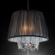 Black Eclipse 3-Lights Crystal Hard-Wired Ceiling Lamp 19"
