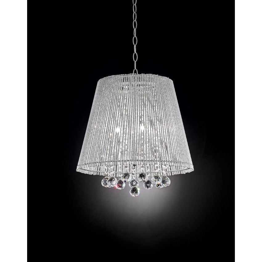 Dreamer 3-Lights Crystal Aluminum Hard-Wired Ceiling Lamp 19"