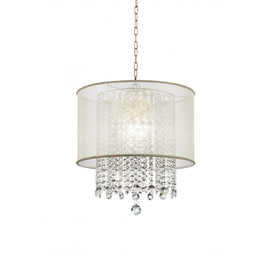 Bhavya Double Shade 3-Lights Crystal Hard-Wired Ceiling Lamp 21