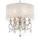 Aurora Single Barocco Shade 6-Lights Crystal Gold Hard-Wired Ceiling Lamp 24.5"