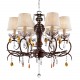 Magnolia 6-Lights Crystal Hard-Wired Bronze Metal Ceiling Lamp 27"