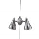 Dual Brush Silver Adj Metal Cone Pull String Hard-Wired Pendant Ceiling 7"