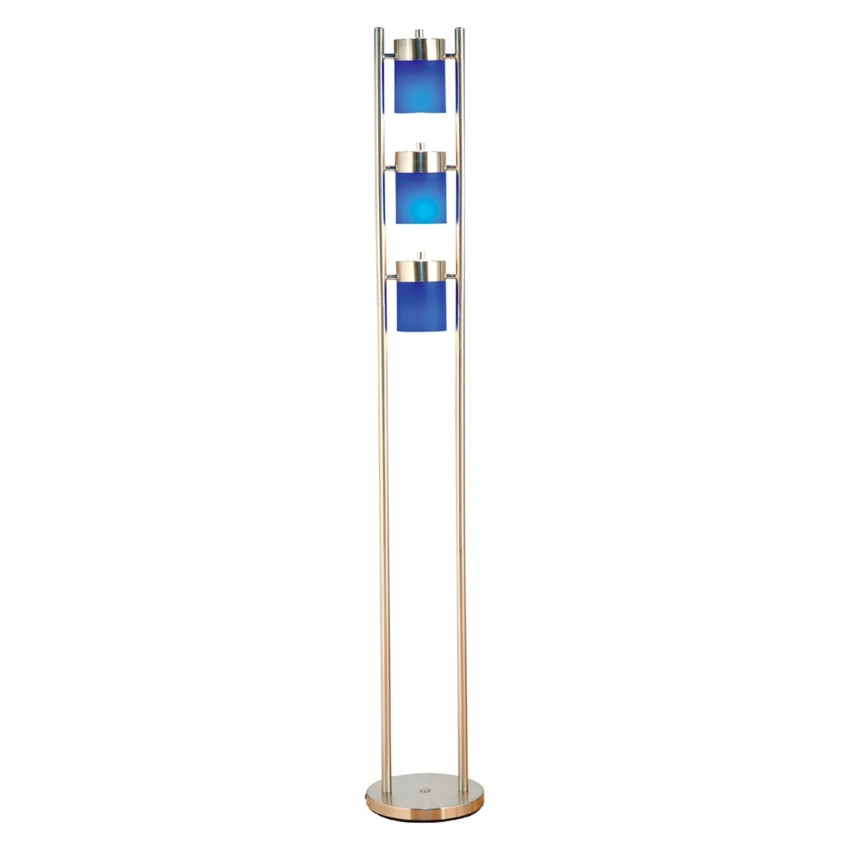 3-Light Adjustable Floor Lamp - Blue