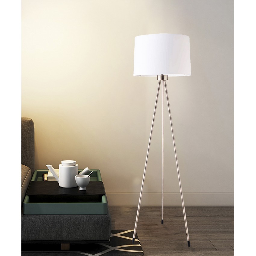 Contemporary Metal Three Legged Floor Lamp