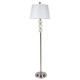 Brushed Silver Contemporary Glass Orb Metal Floor Lamp 62"