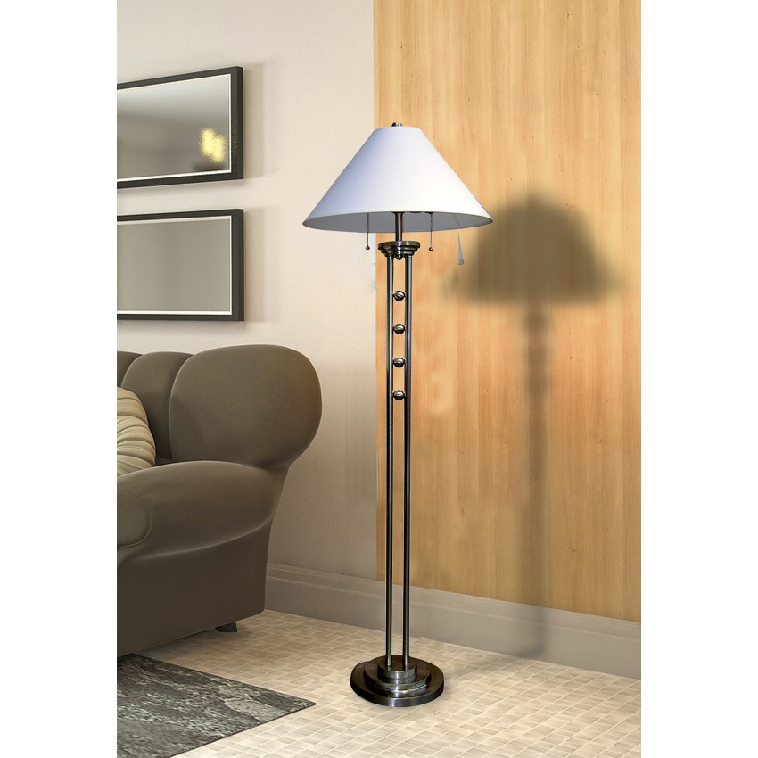 Brushed Silver Floor Lamp 63"