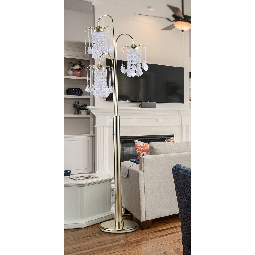 Polished Brass Finish Floor Lamp 63"