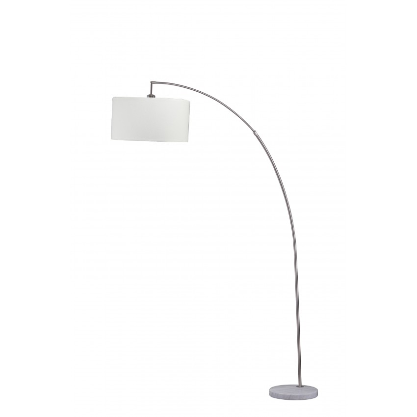 Allegro Silver Arc White Marble Floor Lamp 86"