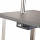 Dru Square Side Table W/ Brush Silver Floor Lamp & Charging And Usb Station 58"