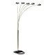 5 Lite Arm Urban Brass Plated Arc Dimmable Metal Floor Lamp 84" Inch