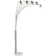 5 Adjustable Arms Arch Floor Lamp With Marble Base 84"