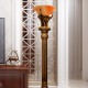 Antique-Gold Elephant Torchiere Floor Lamp 72"