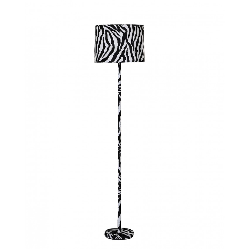 Faux Suede Zebra Print Floor Lamp 59"
