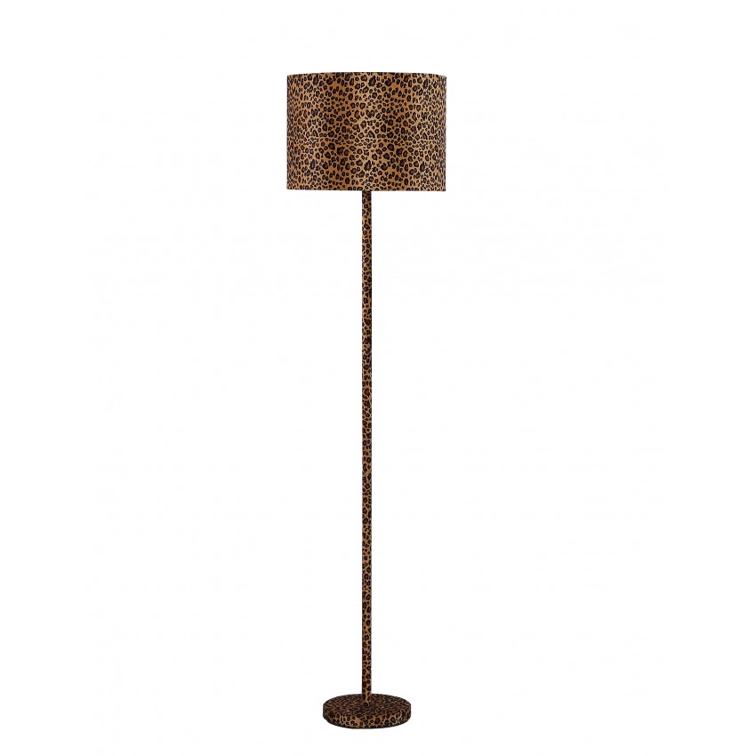 Faux Suede Leopard Print Floor Lamp 59"