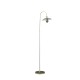 Industrial Farm Pendant Cage Satin Matte Gold/White Metal Floor Lamp 64.25"