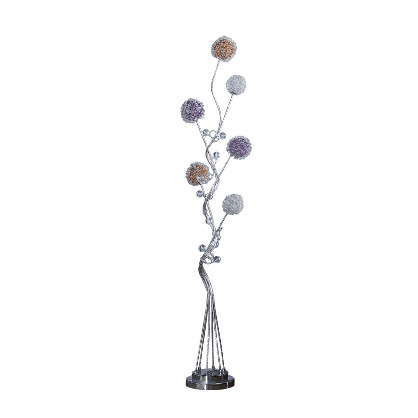 6 Aluminum Led Zeus Metal Floor Lamp 58.5"