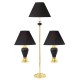 Black Ceramic/Brass Table And Floor Lamp Set Of 3