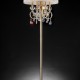 Aurora Barocco Shade Crystal Gold Floor Lamp 63"