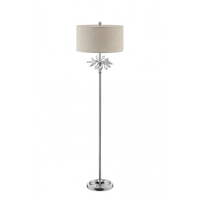 Ayana Starburst Crystal Silver Chrome Floor Lamp 62.25"