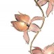 4-Light Pink Floral Etch Glass Tree Garden Brass Gold Metal Floor Lamp 73"