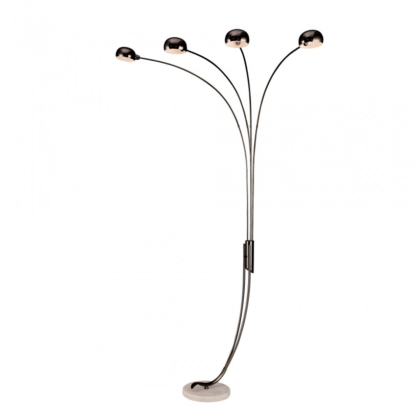 Black Chrome 4-Lights Arch Floor Lamp 88"