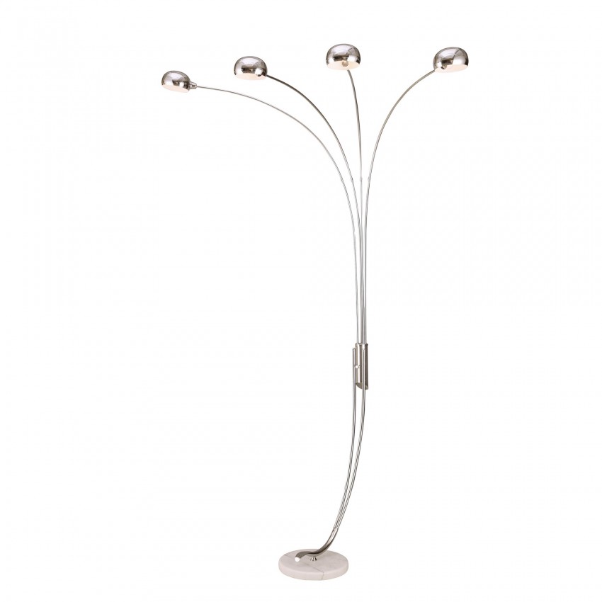 Brush Silver 4-Lights Arch Floor Lamp 88"