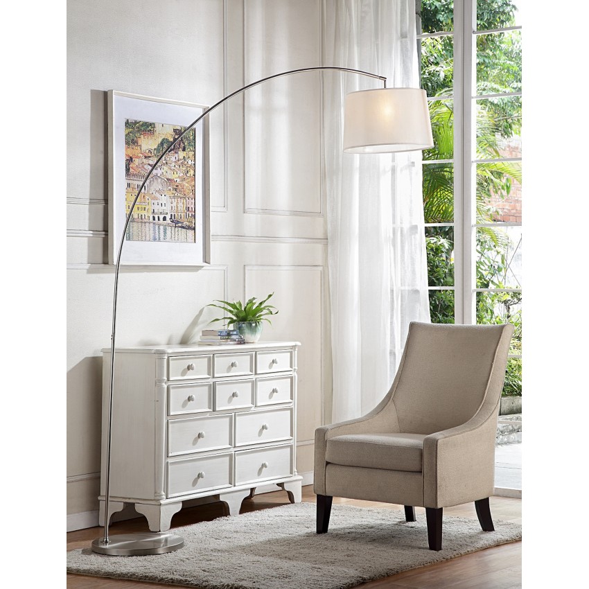 Oma Brushed Nickel Arch-Floor Lamp 84.5"