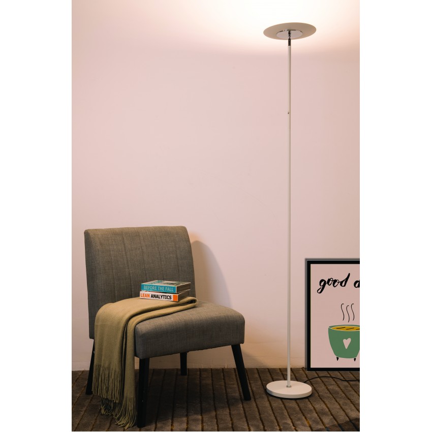 Linea Led Adj Torchiere Satin White Floor Lamp 72"