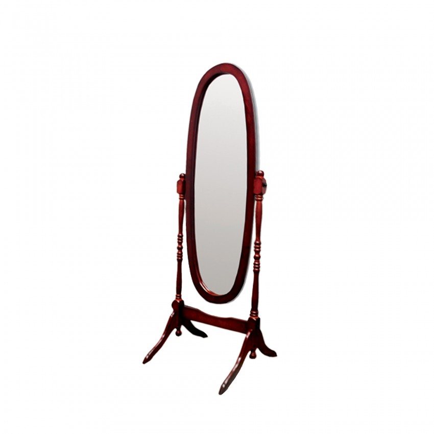 Cherry Oval Cheval Standing Mirror 59.25"