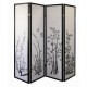 Floral Bamboo Print 4 Panel Room Divider