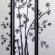 Bamboo Tree Print 3 Panel Room Divider