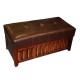 Brown Tufted Manufactured Wood Storage Wooden Bench 18"