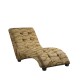 Leopard Print Tufted Media Lounge Chaise Chair