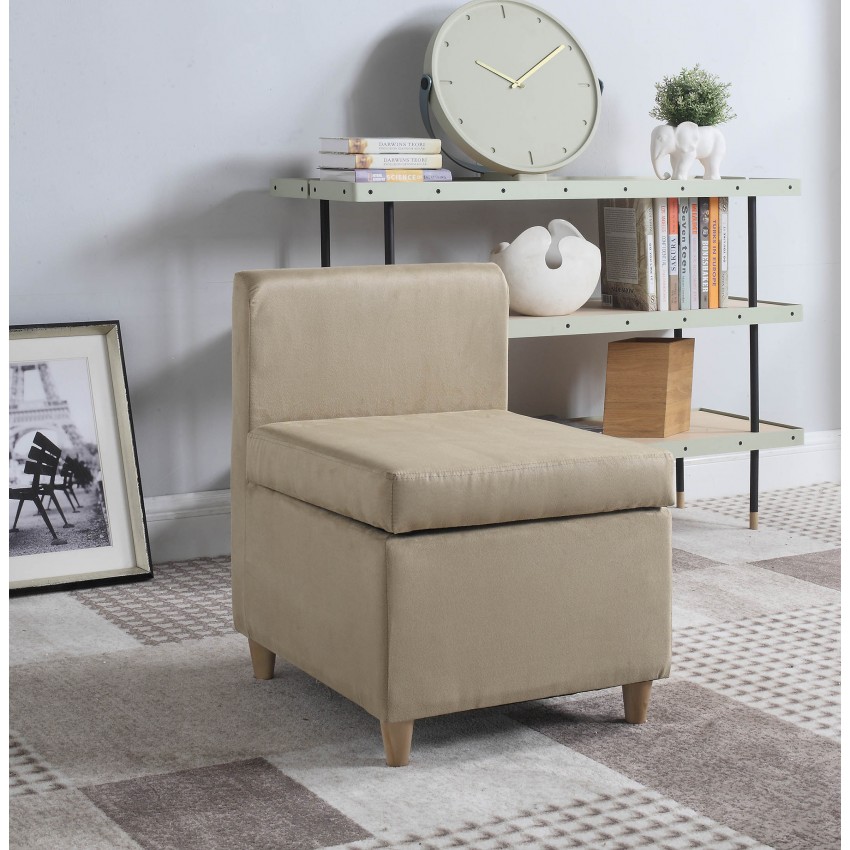 Cream Accent Chair With Storage 28.5"