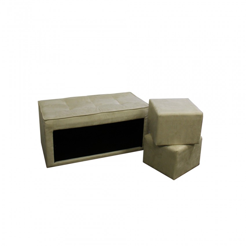 Storage Ottoman + 2 Hidden Extra Seatings 16.5"