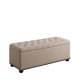 Beige Tufted Storage Bench W/ 3 Extra Seatings 18"