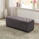 Tufted Gray Storage Bench + 3 Pcs Ottoman Seating 18"