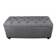 Tufted Gray Storage Bench + 3 Pcs Ottoman Seating 18"