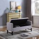 Chevron Print Grey/White Storage Bench