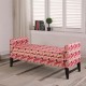 Hot Pink Geometric Print Storage Bench 24"