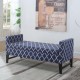 Diagonal Maroccan Stripes Denim Blue Storage Bench 23.5"