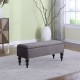 Modern Solid Gray Storage Bench 17.5"