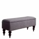 Modern Solid Gray Storage Bench 17.5"