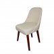Modern Cream Mid-Century Armless Side Chair 33.5"
