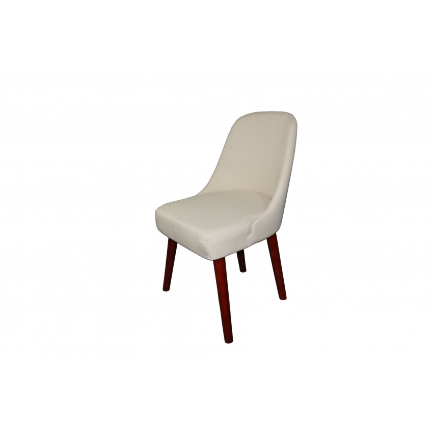 Modern Cream Mid-Century Armless Side Chair 33.5"