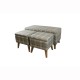 Grey Plaid Storage Bench + 2 Extra Storage Ottoman Seating 18"