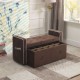 Brown Suede Shoe Pull Out Storage Bench 22"