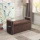 Brown Suede Shoe Pull Out Storage Bench 22"