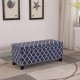 Diagonal Moroccan Stripes Denim Blue Storage Bench 18"