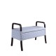 Sky Blue Circle Wooden Arm Storage Bench 23.25"